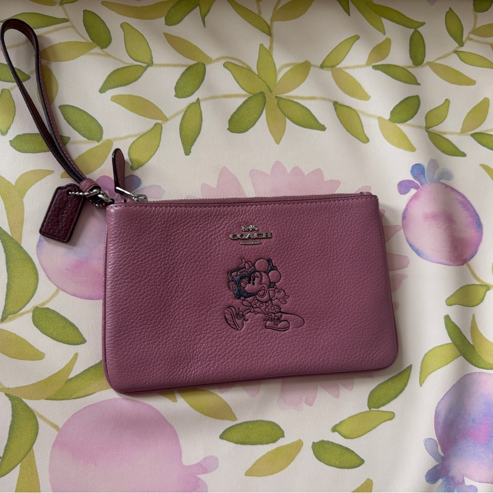 Coach Pink Mickey Mouse Clutch Wristlet